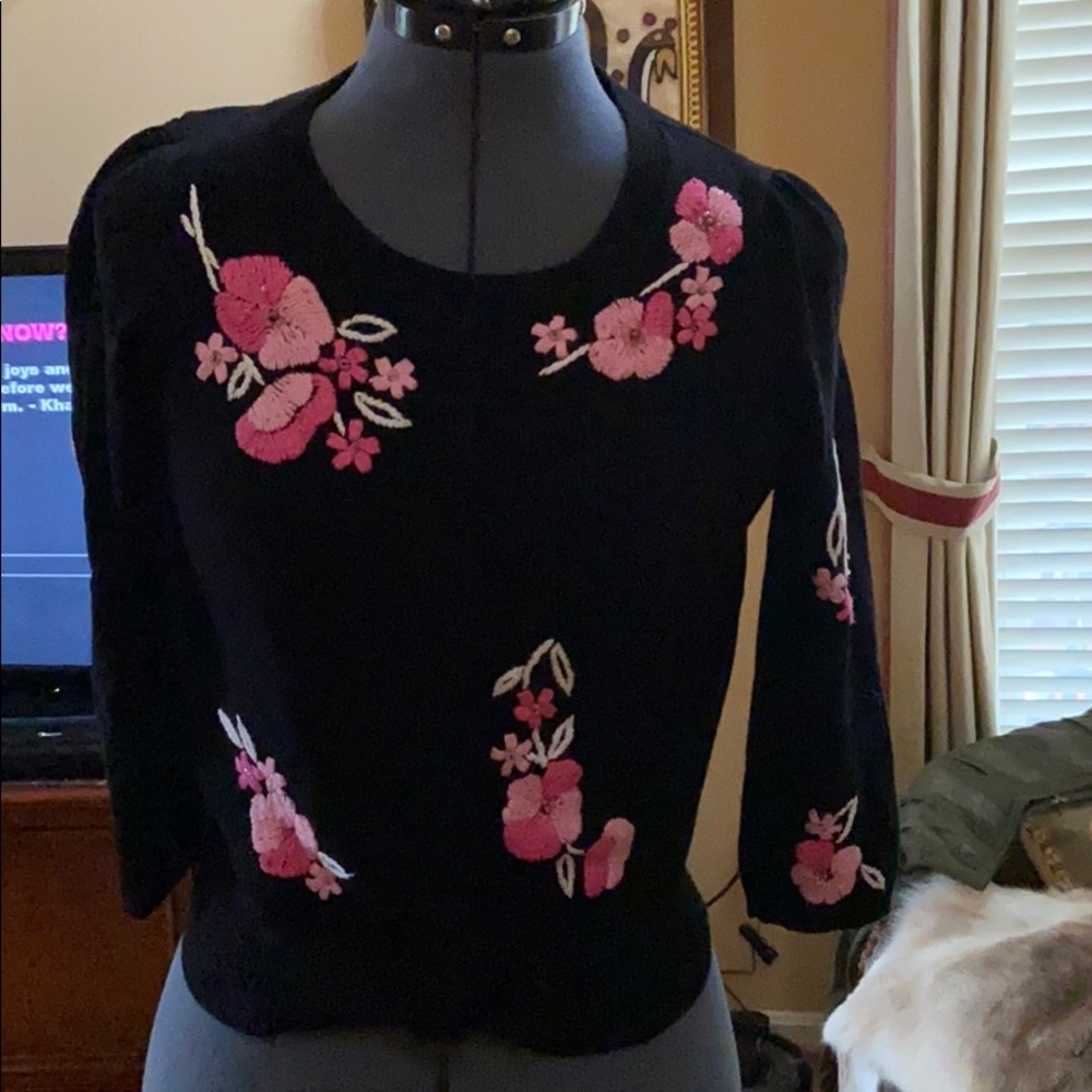 INC embroidered sweater